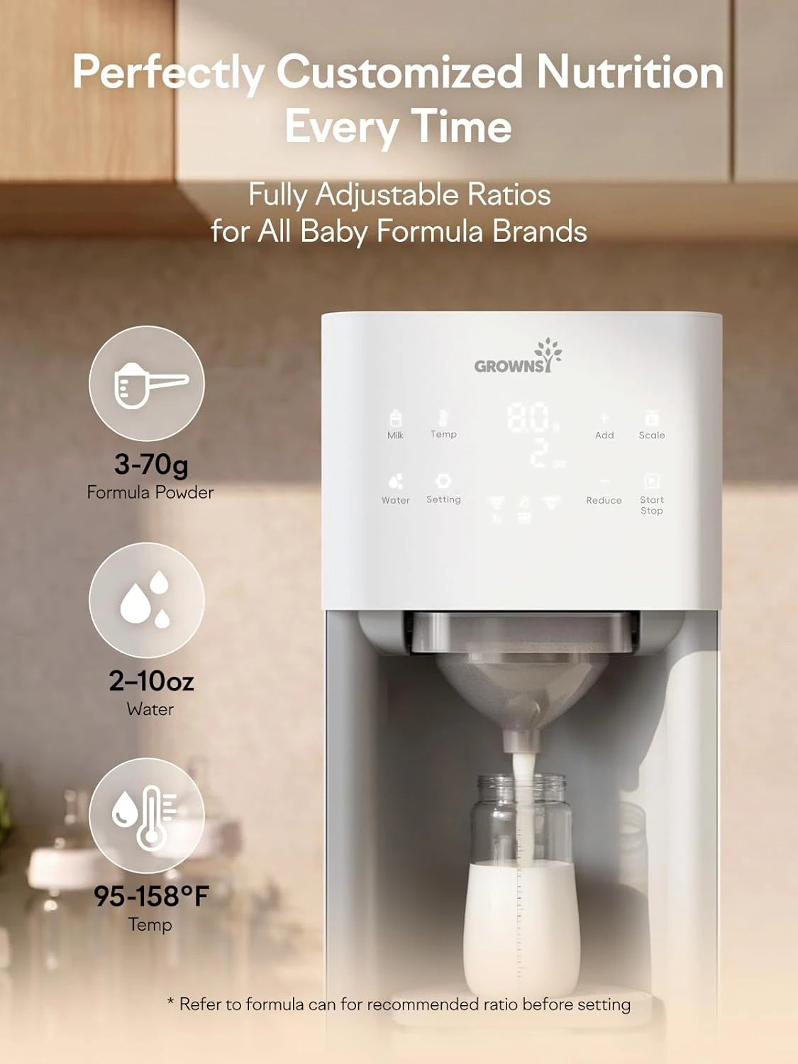 GROWNSY Baby Formula Maker, Automatic Formula Dispenser Machine