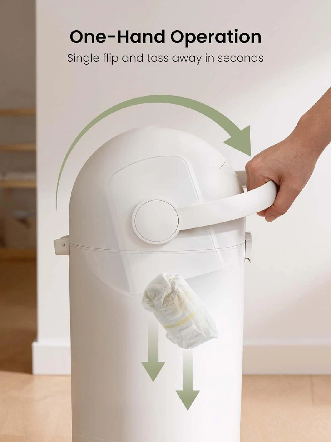GROWNSY Baby Diaper Pail, Odor Locking, No Special Bag Required