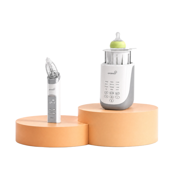 Grownsy SniffEase OG Adjustable Suction NasalAspirator + 10-in-1 Fast Baby Bottle Warmer