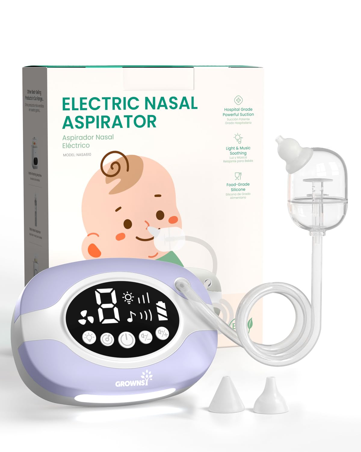 Grownsy SniffEase Hospital-Grade Nasal Aspirator