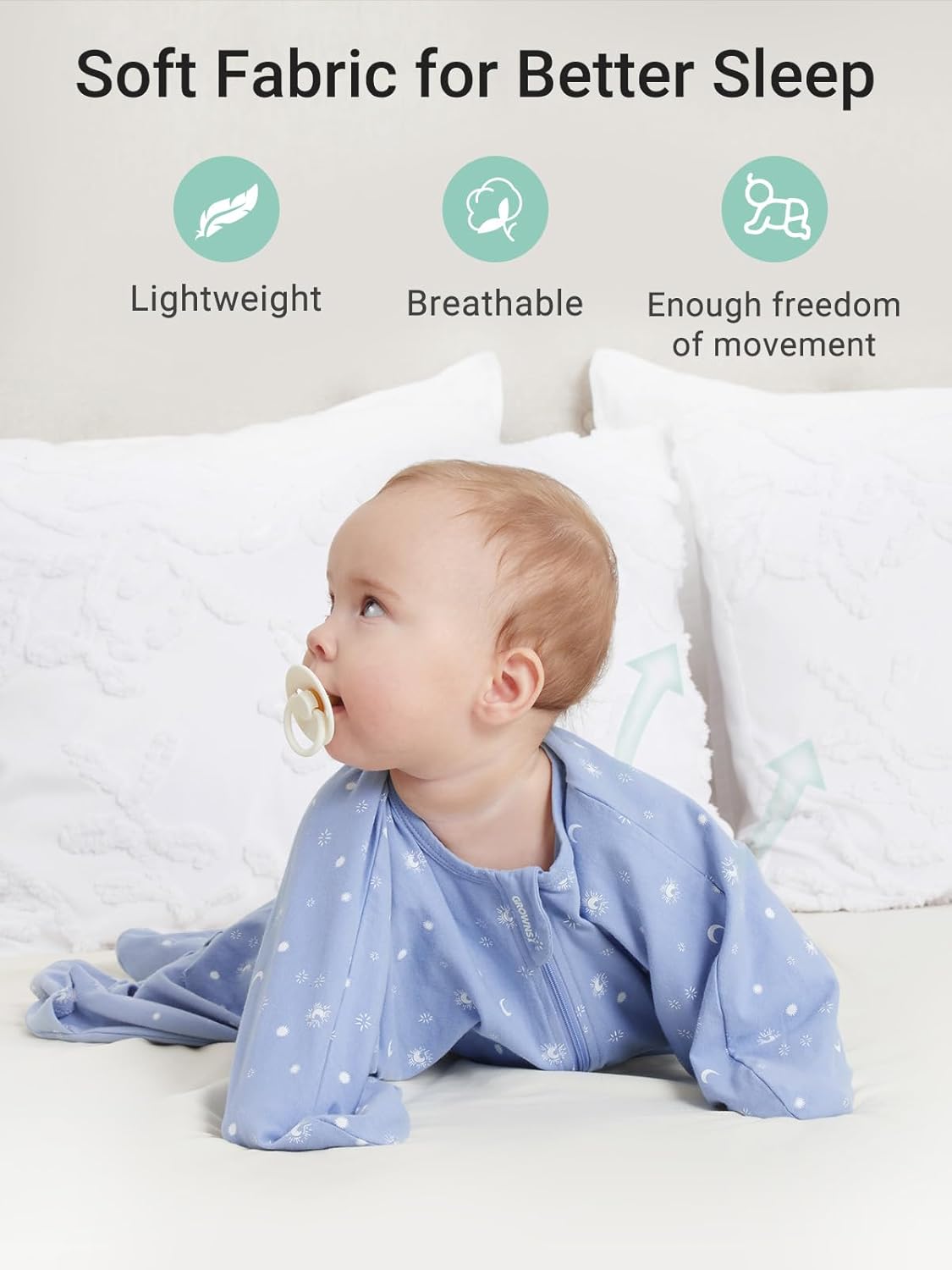 Baby Swaddle Sack, 3-6 Months, Starfish Design