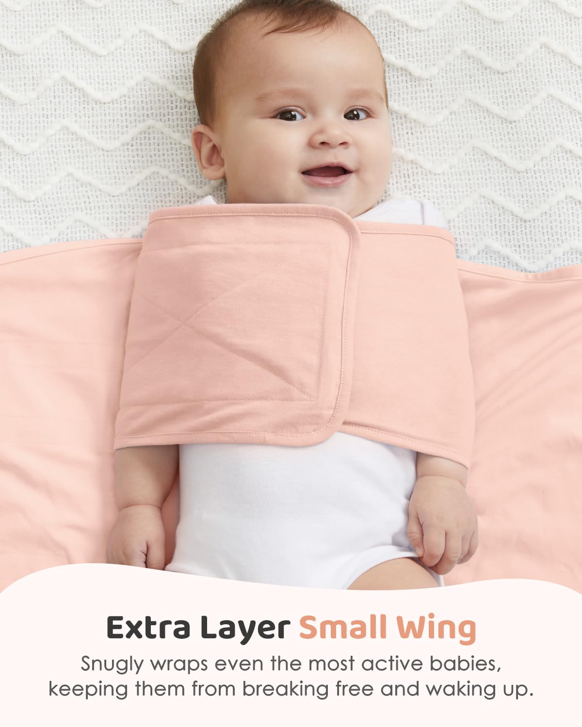 Baby Swaddle Sack,Newborn to 6 Months, Pink Cotton