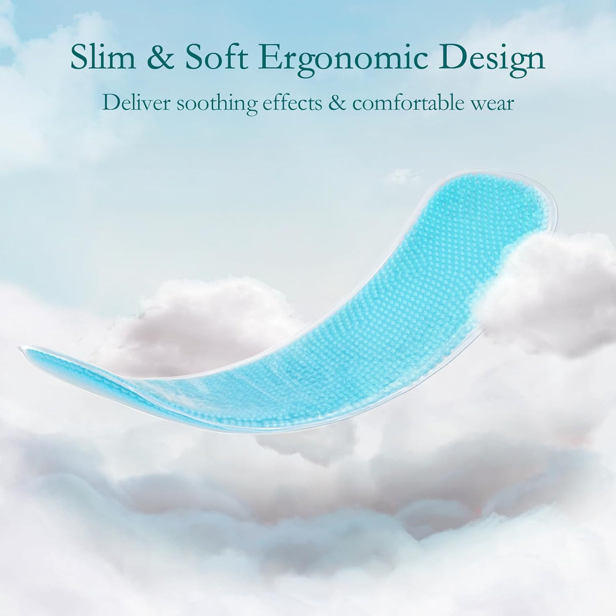 Blue beaded perineal cooling pad with slim ergonomic design for postpartum relief.