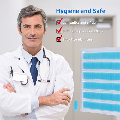 Doctor endorses GROWNSY 120 premium nasal aspirator hygiene filters. Safe baby essential blue foam filters.