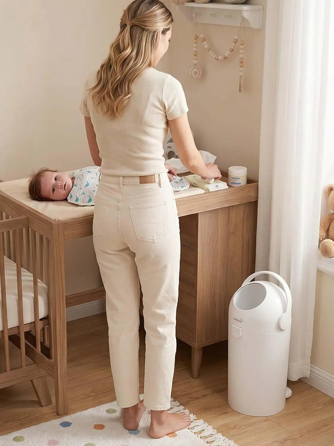 GROWNSY Baby Diaper Pail, Odor Locking, No Special Bag Required
