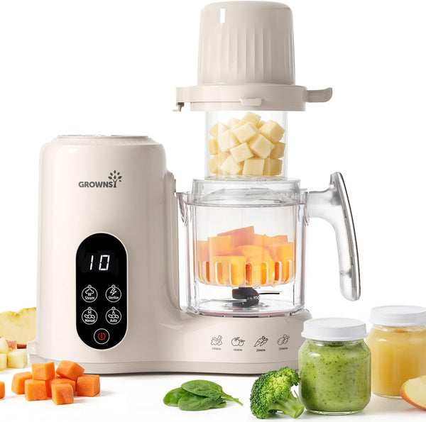 Grownsy Baby Food Maker with Dual-Layer Steam Basket