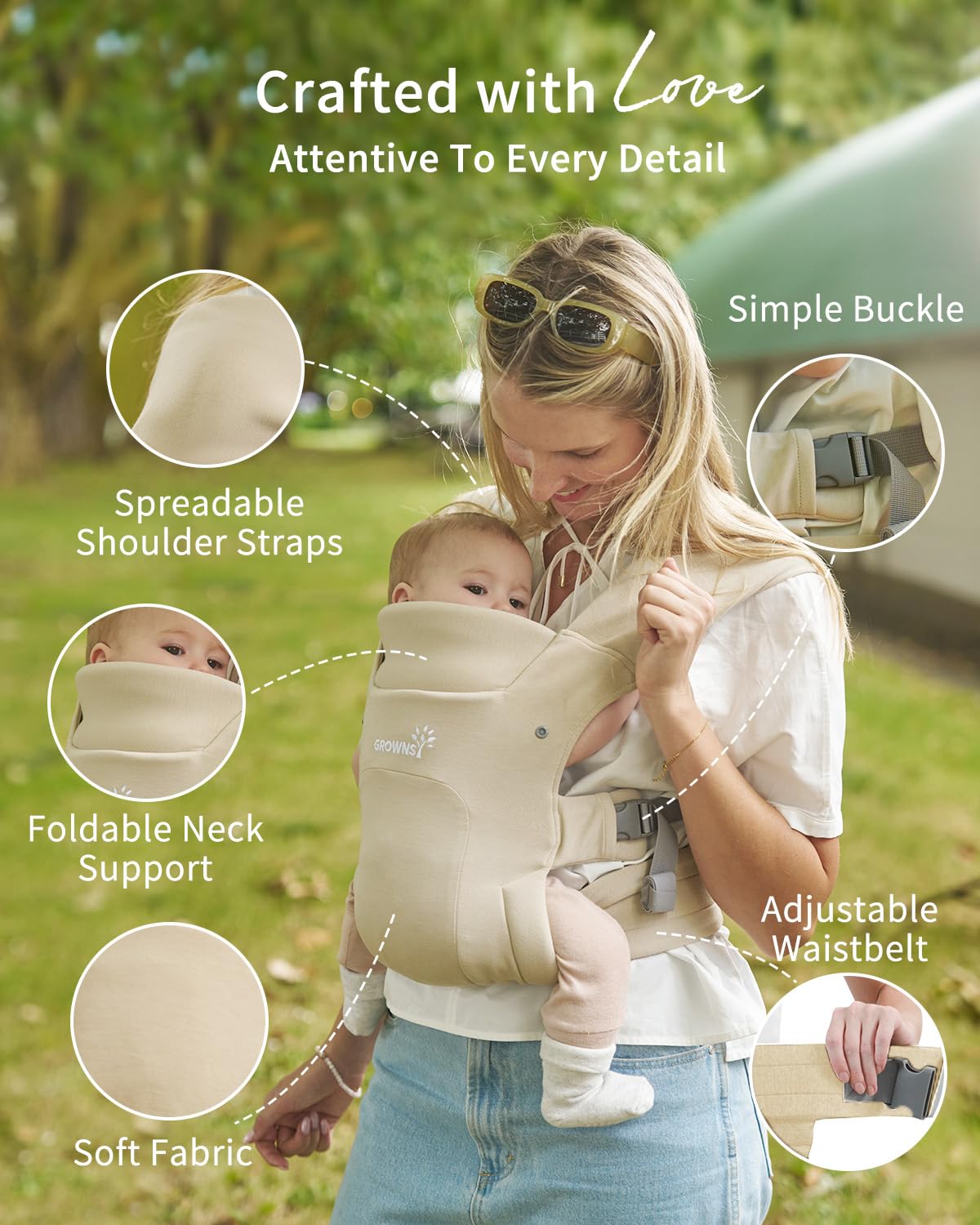Ergonomic Baby Carrier with Head Support – Newborn to Toddler