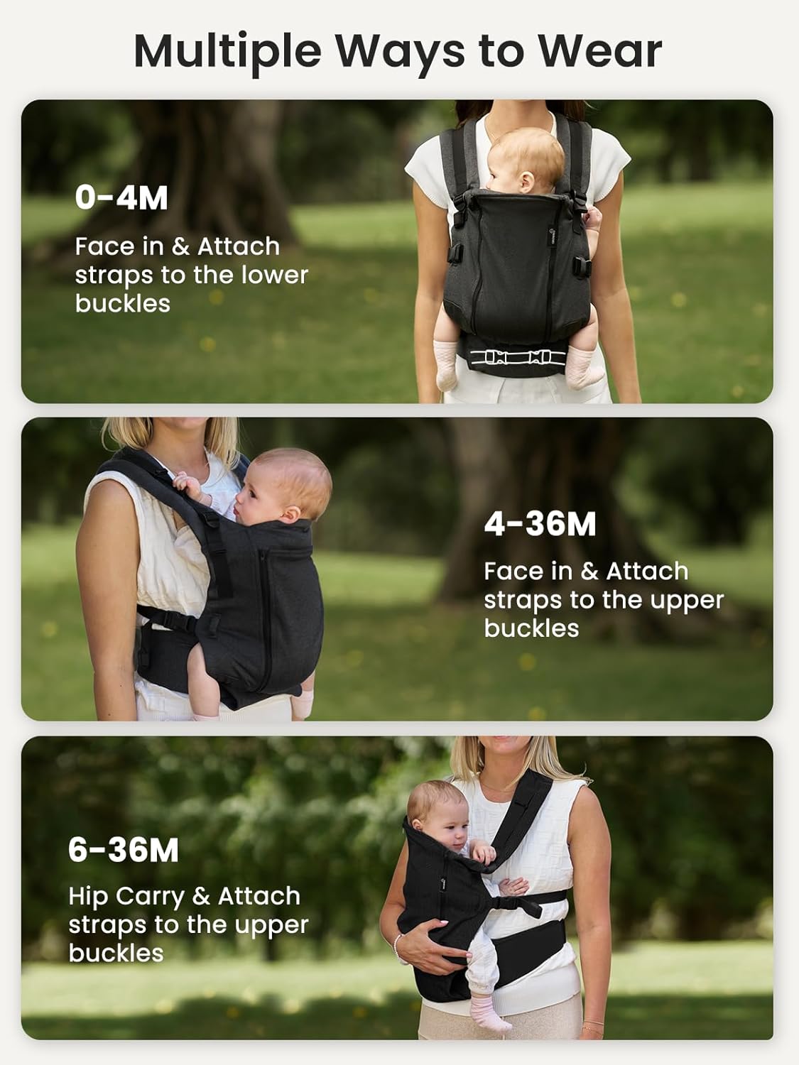 Ergonomic Baby Carrier for Newborn to Toddler