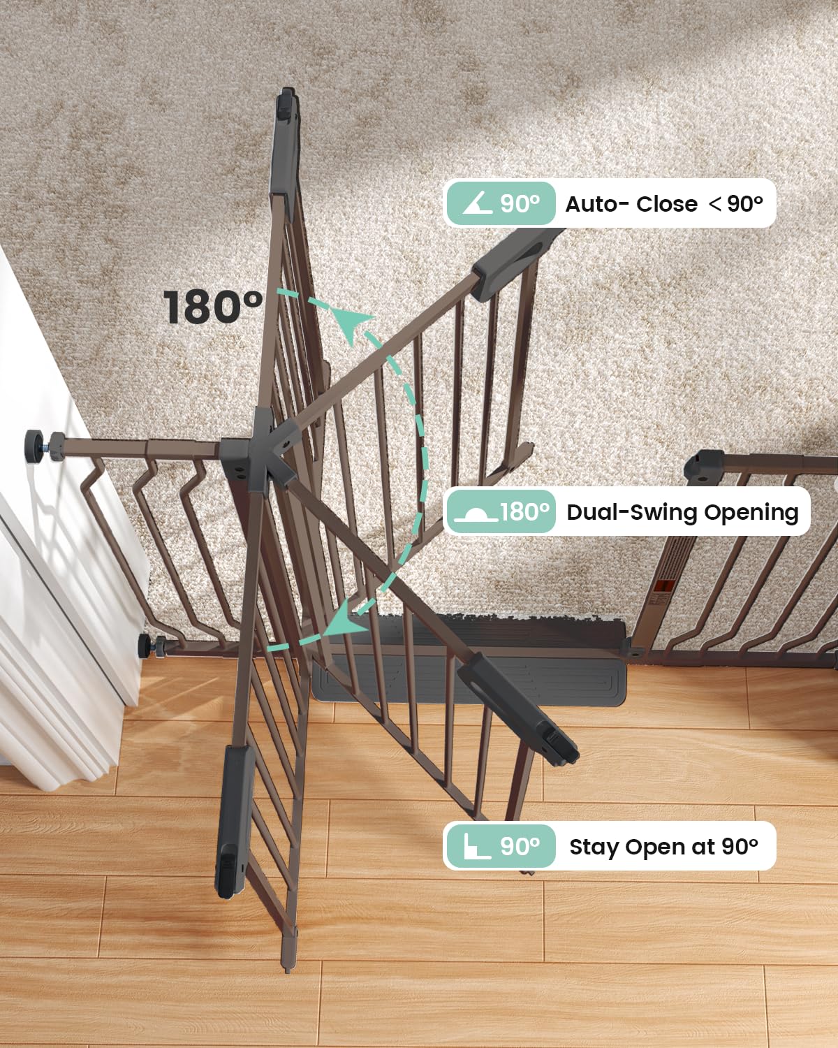 GROWNSY Baby Gate for Stairs