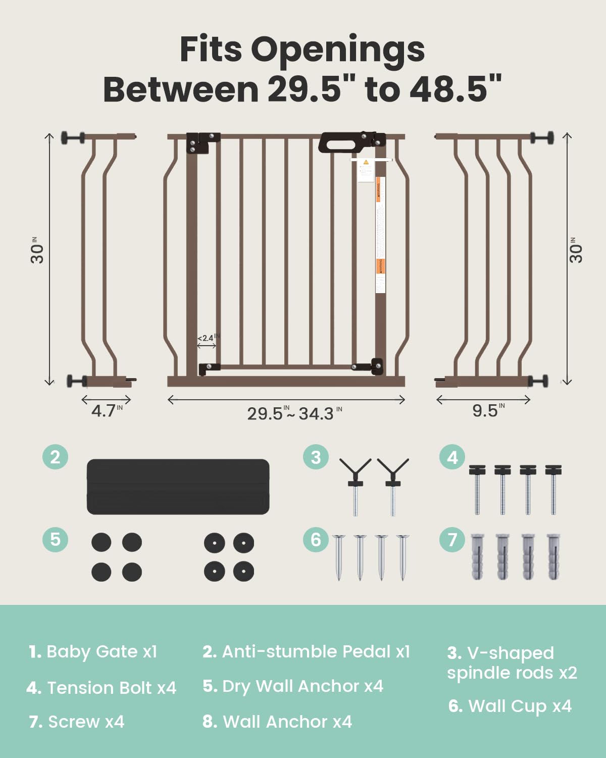 GROWNSY Baby Gate for Stairs