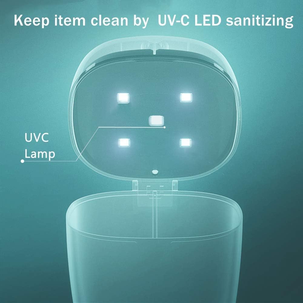 MiniPure UV Sanitizer open lid, 4 lit UVC LED lamps for sanitizing technology. Keep item clean by UV-C LED.
