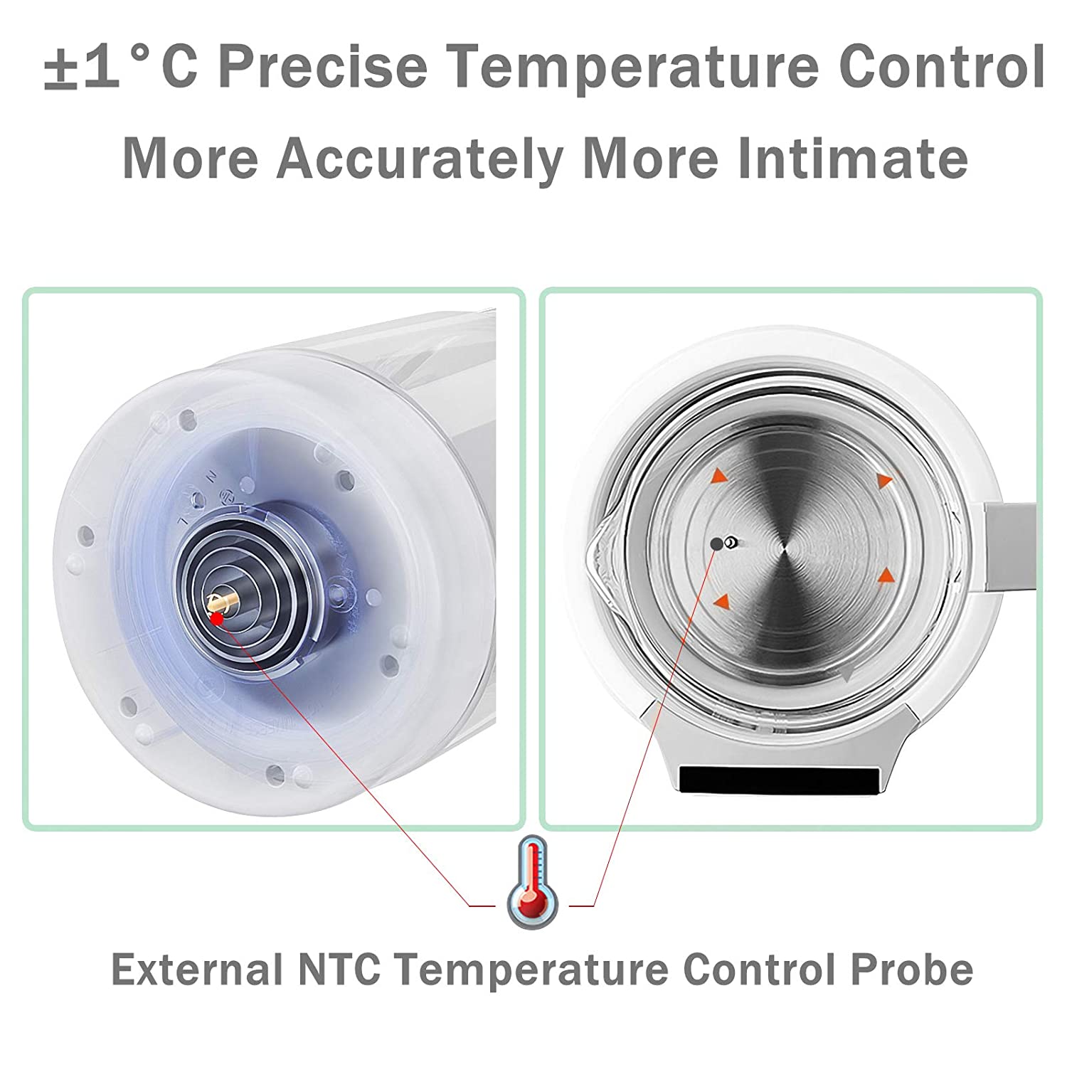 Grownsy baby instant warmer external NTC probe for ±1°C precise temperature control.