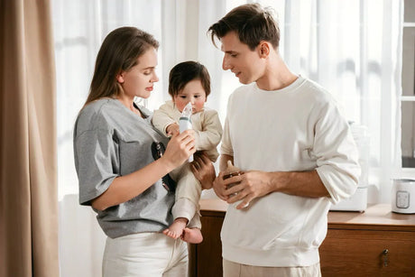 baby nasal aspirator used by parents to relieve infant congestion at home