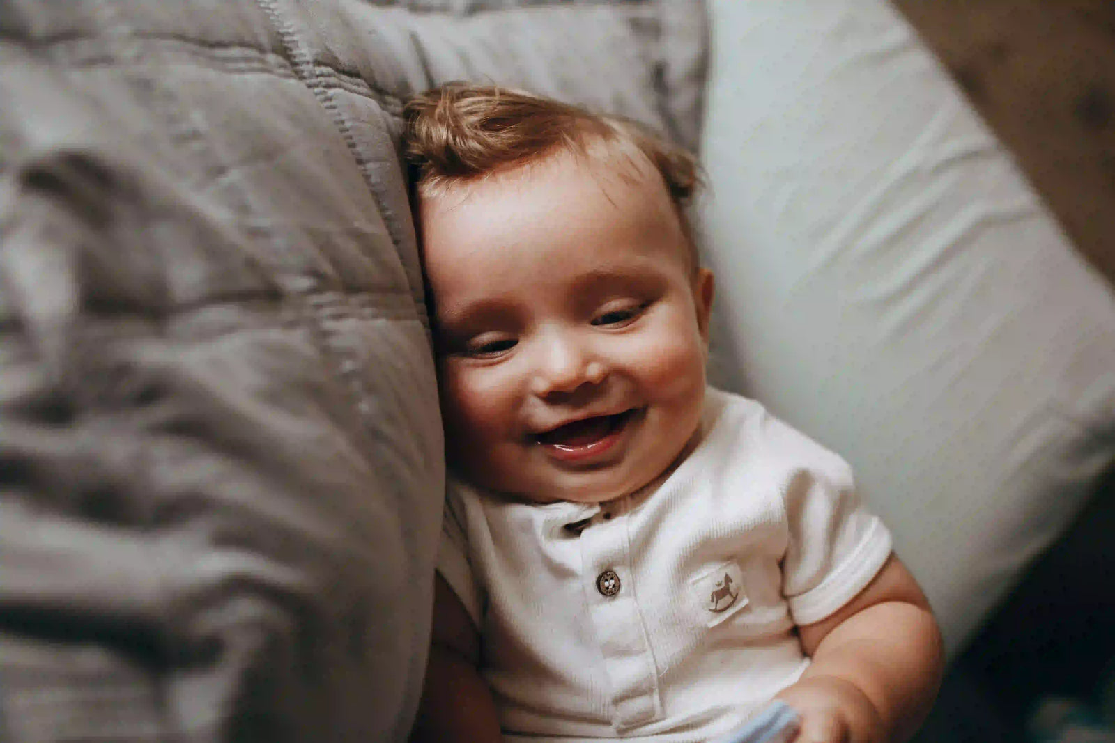 baby sleeping and smiling