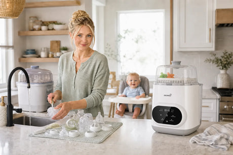 mother use bottle washer