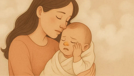 mother comforting the baby