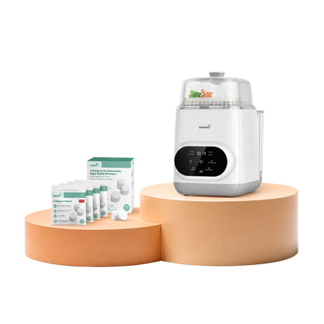 Grownsy 4-in-1 EaseClean Feeding Bottle Washer Pro + NEW Bottle Washer Detergent