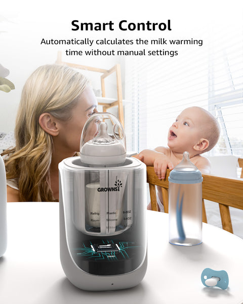 GROWNSY 10-in-1 Fast Baby Bottle Warmer with Night Light