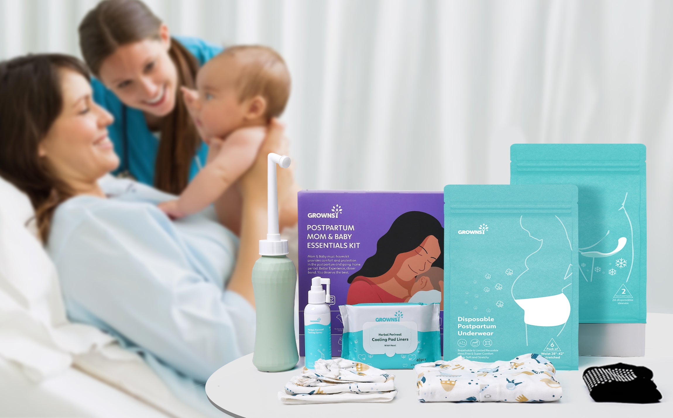 Grownsy Postpartum Mom & Baby Essential Kits – GROWNSY