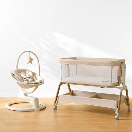 Baby Swing Rocker & Bedside Bassinet Bundle – Newborn Sleep Set