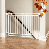 Grownsy Baby Gate for Stairs- No Bottom Bar, Adjustable Width One-Hand Operation