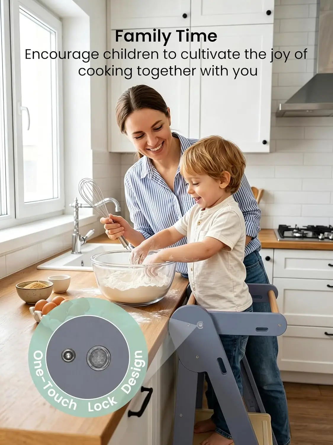 GROWNSY Foldable Toddler Tower, Kitchen Helper Step Stool Kids