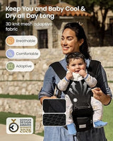 Grownsy 3D Knit Baby Carrier with Hipseat, Ultra Breathable, Flexible Fit, Safety Certified, Plus Size Friendly, Ideal for Comfortable Baby Wearing, Newborn to Toddler 7-50lbs