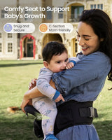 Grownsy 3D Knit Baby Carrier with Hipseat, Ultra Breathable, Flexible Fit, Safety Certified, Plus Size Friendly, Ideal for Comfortable Baby Wearing, Newborn to Toddler 7-50lbs