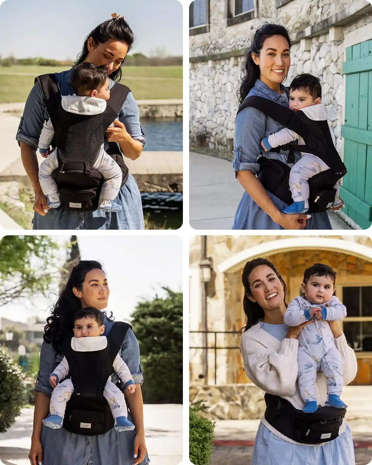 Grownsy 3D Knit Baby Carrier with Hipseat, Ultra Breathable, Flexible Fit, Safety Certified, Plus Size Friendly, Ideal for Comfortable Baby Wearing, Newborn to Toddler 7-50lbs