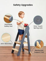 GROWNSY Foldable Toddler Tower, Kitchen Helper Step Stool Kids