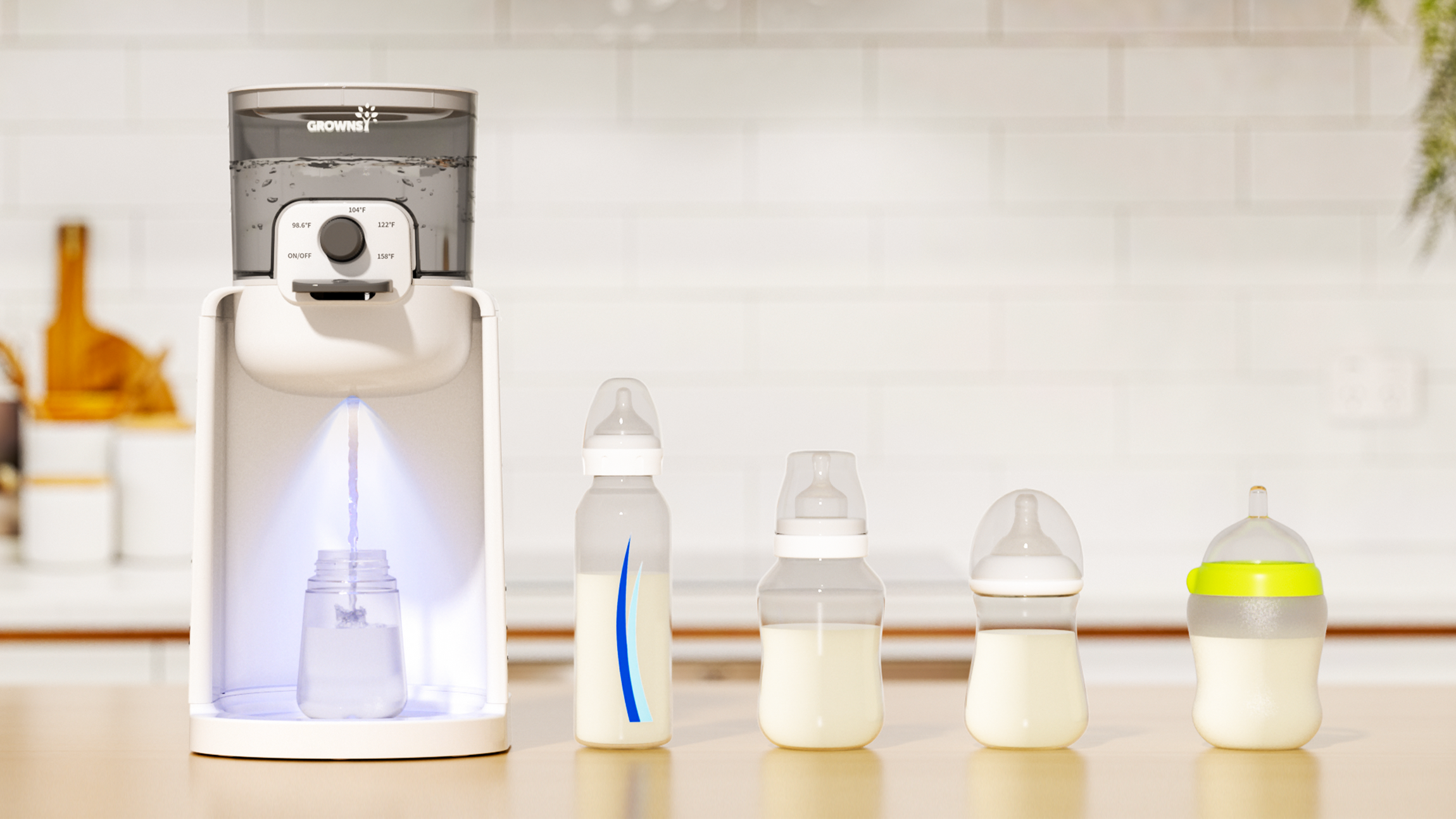 Grownsy Baby Water Warmer Dispenser - New 4 Temperatures 72H Smart