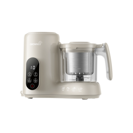Grownsy Baby Food Maker with Stainless Steel Steam Basket,Steamer & Blender | Baby Food Processor, Healthy Homemade Baby Food Purees, Starting Solids & BLW, Baby Feeding Essentials, 6+ Months