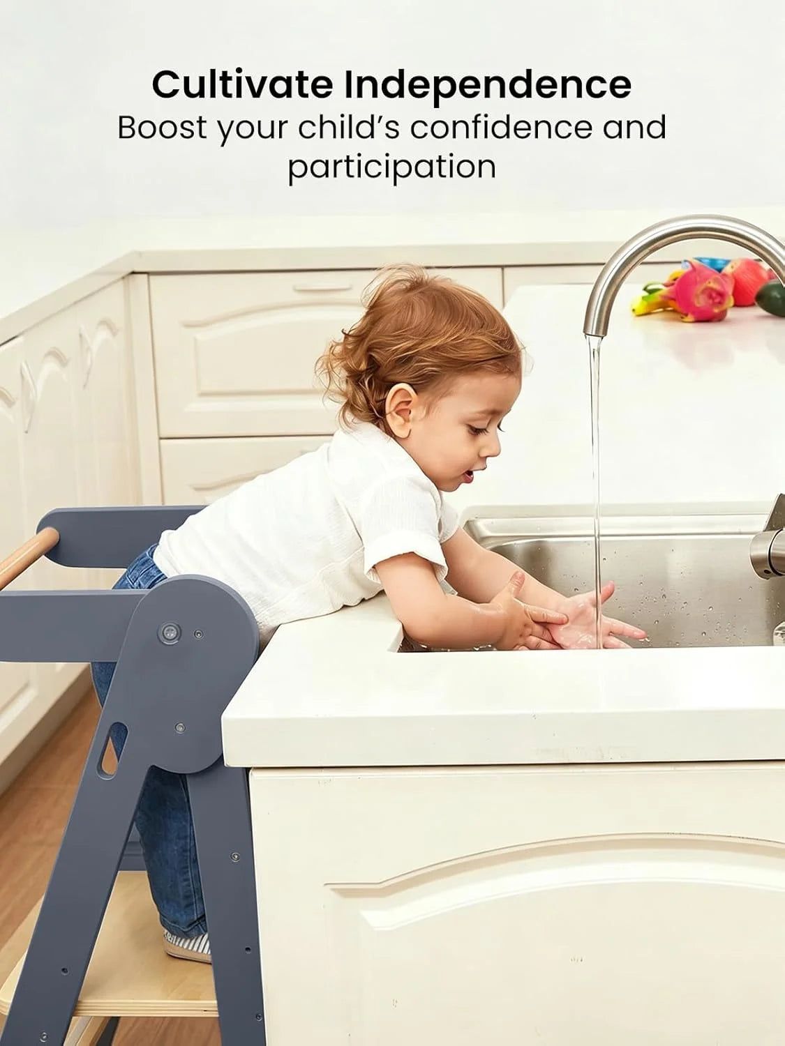 GROWNSY Foldable Toddler Tower, Kitchen Helper Step Stool Kids