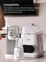 GROWNSY descaling tablets clean bottle washers, sterilizers, warmers, and formula dispensers.