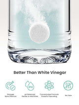 GROWNSY descaling tablet dissolving in water, highlighting its effectiveness and gentle formula for baby feeding machines.