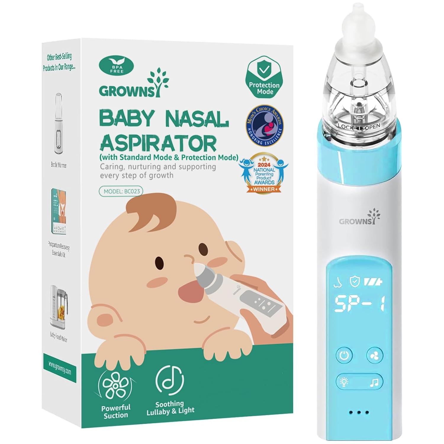 Grownsy SniffEase OG Adjustable Suction Nasal Aspirator