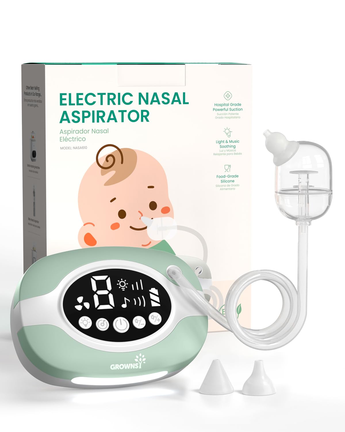 Grownsy SniffEase Hospital-Grade Nasal Aspirator