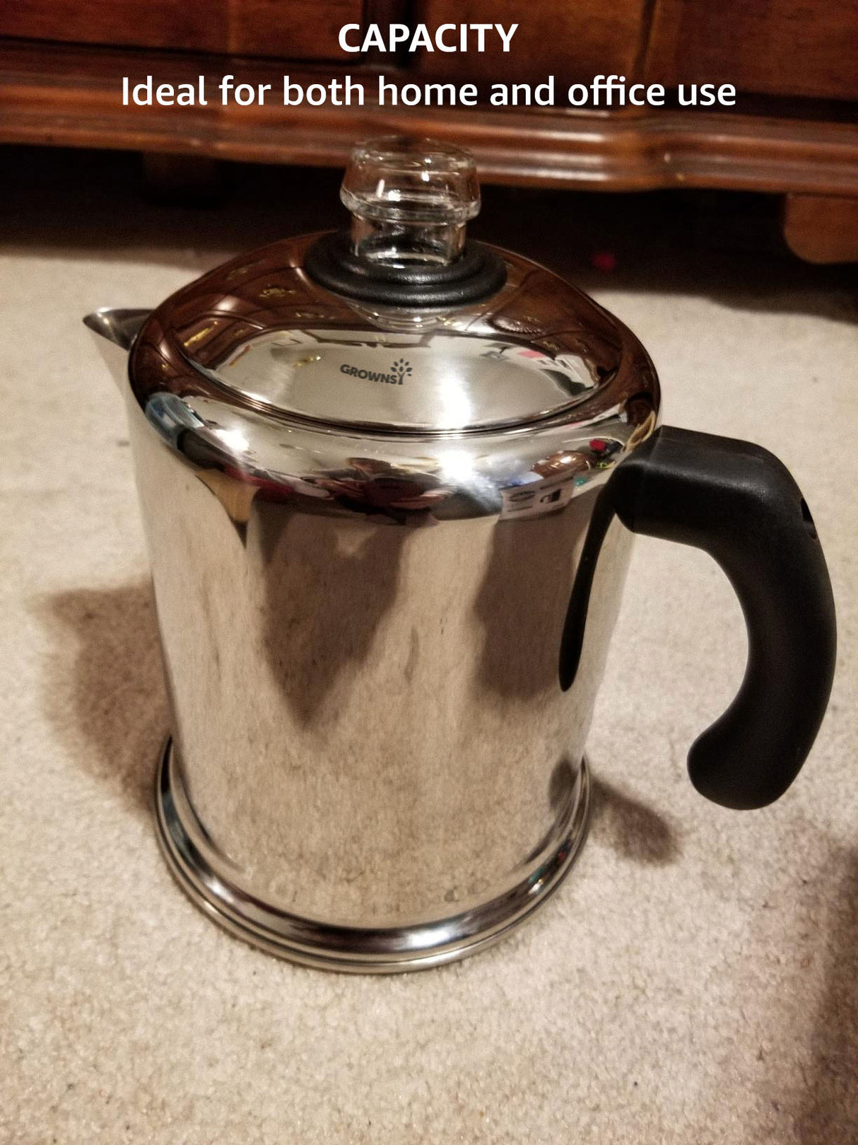 GROWNSY Electric Coffee Percolator, Automatic Brewing