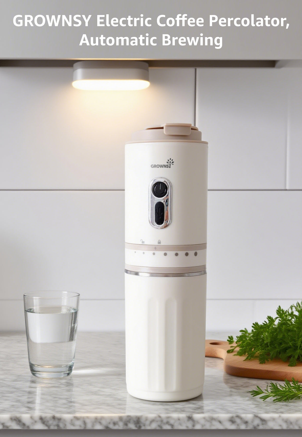 GROWNSY Electric Coffee Percolator, Automatic Brewing