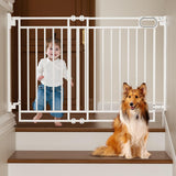 Grownsy Baby Gate for Stairs- No Bottom Bar, Adjustable Width One-Hand Operation