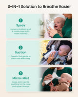 Grownsy SniffEase Spa 3 in 1  Spray, Suction and Micro-Mist Nasal Aspirator