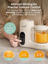 This baby food steamer and blender offers both auto and manual mixing modes, giving you control over food consistency