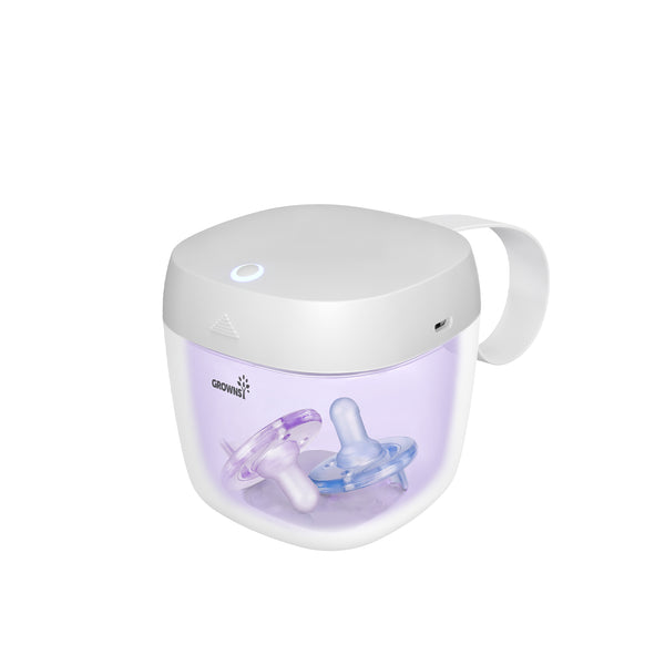 GROWNSY Portable UV Pacifier Sanitizer - 59S Fast UV Light Sterilizer Box for Travel - Rechargeable Mini Sanitizer for Pacifiers, Nipples & Small Essentials