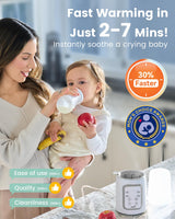 Parent's Choice Bottle Warmer with Timer features with fast waming in just 2-7 mins instantly soothe a crying baby