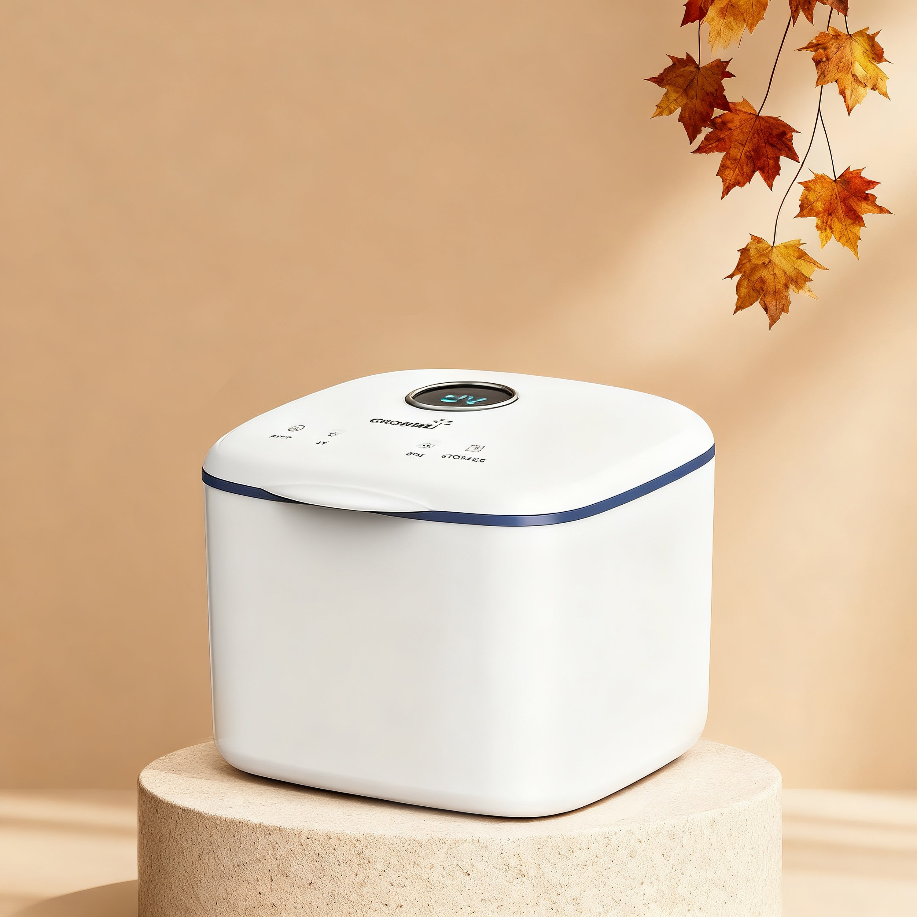 PureRay white cube UV sanitizer with blue trim, 4-in-1 functionality for baby bottles and everyday items.