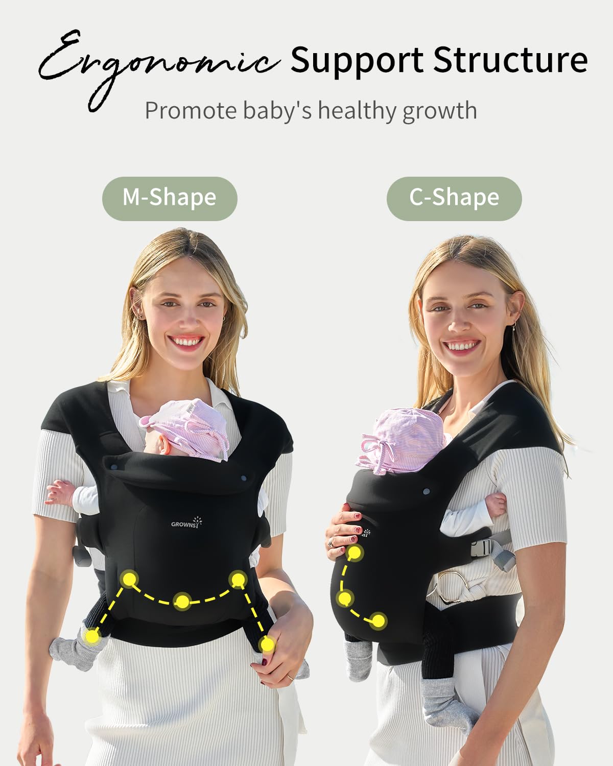 Ergonomic Baby Carrier with Head Support – Newborn to