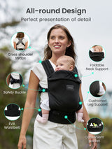 Ergonomic Baby Carrier for Newborn to Toddler with Head Support