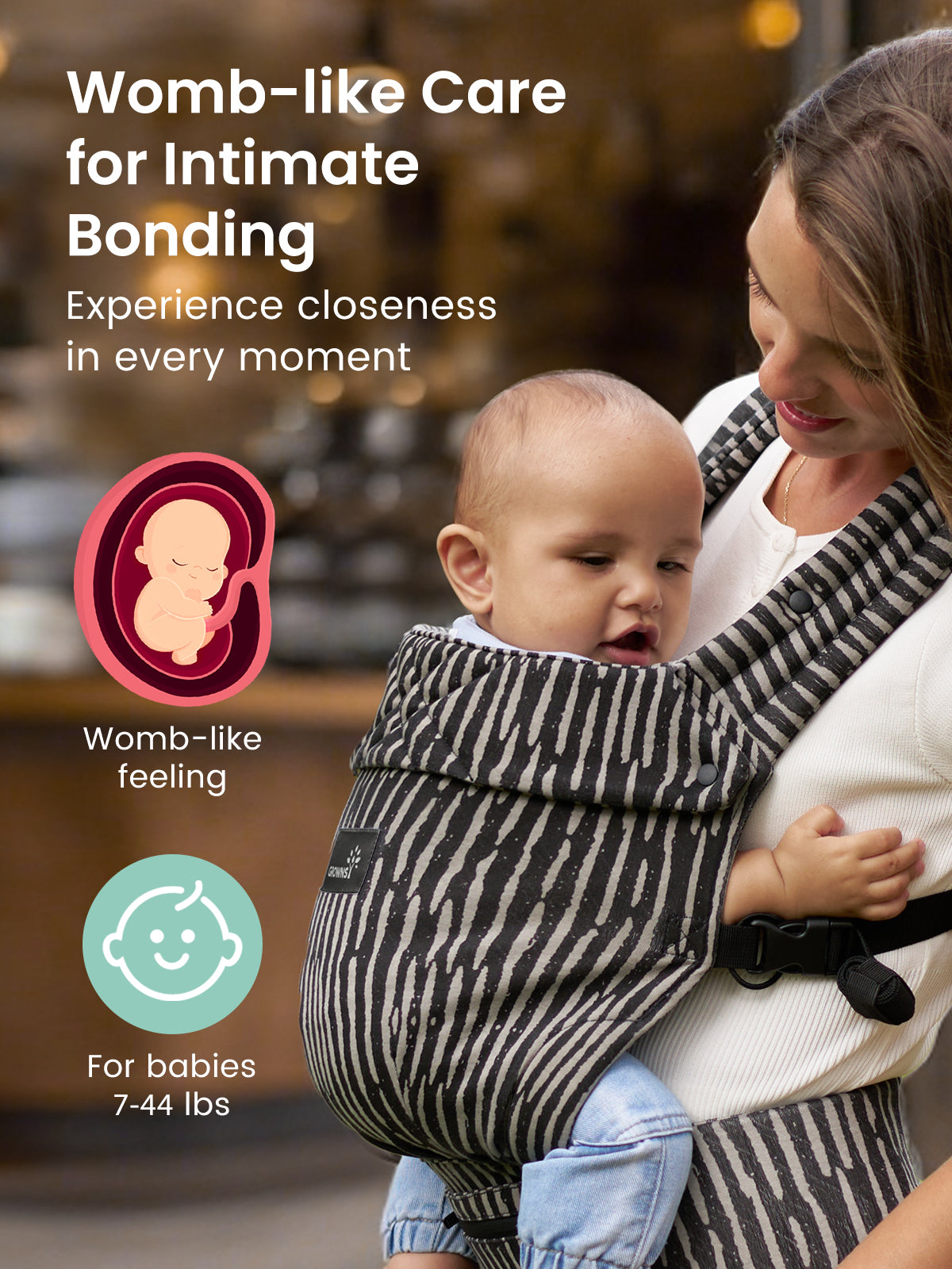 Ergonomic Baby Carrier for Newborn to Toddler with Head Support