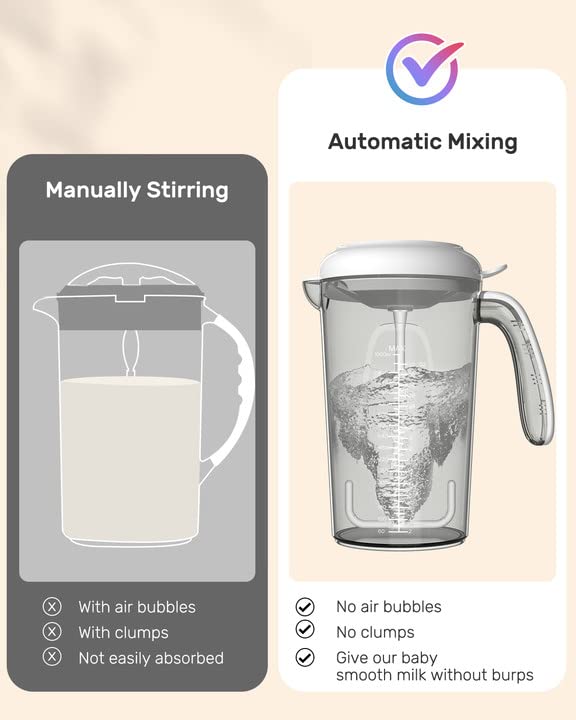 baby formula mixer pitcher automatic mixing