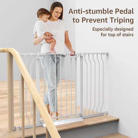 baby gate for stairs anti-stumble pedal